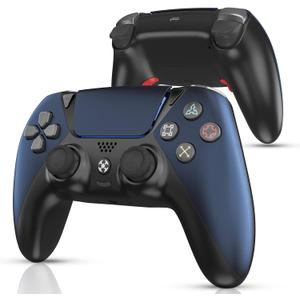 Replacement for Controller,Work for PS5,PS4,PC,Wireless Remote with Dual Vibration, Turbo, 6-Axis Motion,Back Paddles, Speaker,1200mAh Battery, Headphone Jack, Gamepad,(Midnight Blue)