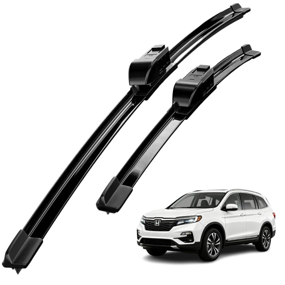 DIOCNAD Compatible With Honda Pilot 3 4 2 2009-2025 Front Windshield Wipers Water Repellent Set of 2 (Driver & Passenger Side) 26"+22"