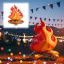 Sumind 24 Inch Large Inflatable Campfire Props Fake Flame Camping Party Decoration Indoor Outdoor Overnight Camping Game Fire Props Artificial Bonfire Firewood Toys for Christmas Kids Boys