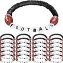 24 Pcs Football Bracelets Stackable Clay Beaded Bracelets Valentine day gift Football Party Favors Beaded Ball Adjustable Clay Bracelet Jewelry Sports Gifts Supplies for Adults