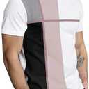 SOLY HUX Men's Casual T Shirts Short Sleeve Crew Neck Color Block Graphic Tees Shirt Summer Tops, XL