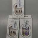 BABALAL Press on Nails Long Coffin Fake Nails Purple Lavender Glue on Floral Acrylic False Nails Art Coquette Ballerina Glossy DIY Stick on Supplies 24Pcs Ballerina Artificial 3 pack