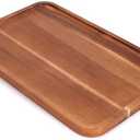 16" x 10" Rectangle Serving Trays Wooden Charcuterie Boards Rectangular Large Serving Platters for Cookie, Snack, Appetizer, Dessert, Party Food Dish Acacia Wood Kitchen Platter Tray Cheese Board Pack of 2 