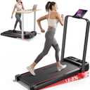 RHYTHM FUN Incline Foldable Treadmill, Walking Pad Treadmill with Incline, 300 lbs Portable Treadmills with Handles for Home Office Use, Under Desk Compact Walking Pad