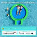 CALOBANA Water Hammock with Dog Boat Ramp, Inflatable Round Floating Ring for Adults Pets Heavy Duty Floating Dock Tanning Pool Lounger Float Island Platform for Pool Sea River Dock Boat Party, 10ft Hammock with Ramp 10FT