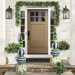 4.3Ft 2 Pcs Large Inatable Christmas Ornaments Balls Outdoor, Topiary Decorations for Urn Porch, Yard Garden Garden Easter Decor Black