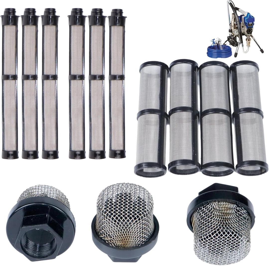 (3+4+6) Packs Airless Spray Filter Set 246385 246384 287032 Compatible with Graco 390 395 490 495 495 595 3400 Airless Sprayer Paint Sprayer Parts,3 Kinds for graco Sprayer Filters.