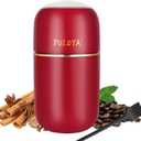 Electric Coffee Grinder for Beans, Spices, Herbs, Grains and Nuts, Stainless Steel Blades, 2.8 oz, Red