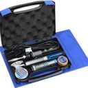 YIHUA 947-V Soldering Iron Kit with 3 LED Lights, Temperature Control, 5 Premium Solder Tips, Desoldering Pump, Indicator & ON/OFF Switch-60 Watts Soldering Iron, Solder Wire, Tip Cleaner, and more.