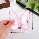 2pcs Crystal Butterfly Figurine,Butterfly Collectibles Glass Art Glass Animals Crystal Wedding Decortion for Home Butterfly Gifts for Women(Purple+Pink)