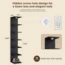 7-Tier LED Floating Wall Shelf, Heavy-Duty Tall Storage Shelf Unit with Remote Control, Large Freestanding Bookshelf for Bedroom Living Room Home Office, Easy Assembly,Black, 76.5"H