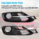 Jaronx Compatible with BMW Fog Light Cover 3 Series F30 F31 (Sport Line) 2013 2014 2015, Left & Right Bumper Fog Lamp Bezel Trim Replacement for BMW 320 325 328 335, Replace 51117300739 51117300737
