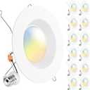 Sunco 12 Pack 6 Inch LED Recessed Light, Retrofit Downlight Can Lights for Ceiling, Baffle Trim, 1050 LM, 13W (75W Equivalent), Selectable CCT 2700K/3000K/3500K/4000K/5000K, Dimmable, Damp Rated UL (5 Cct in One (2700k, 3000k, 3500k, 4000k, 5000k))