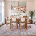 8x10 Pink Washable Area Living Room Rugs, Bedroom Rugs Non Slip Vintage Neutral, Oriental Floral Carpets Modern Stain Resistant Low Pile Thin Soft Dining Room Office Rug