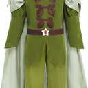 Frog Prince Naveen Costume for Boys Fancy Dress Up Halloween Outfit (For Kids Height: 47-51 Inch, Green)