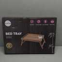 VaeFae Acacia Bed Table Tray, Wooden Breakfast Tray with Folding Legs, Bed Tray for Eating and Laptop, Eating Trays for Bedroom (Medium)