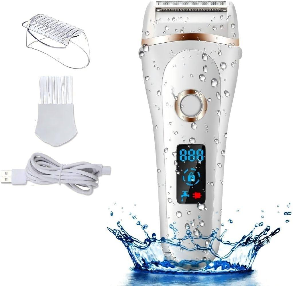 Hair Removal Device, Women Shaver Trimmer, Wet and Dry, Wide Head, White
