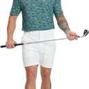 Mens Golf Shirts Short Sleeve Moisture Wicking Dry Fit Print Performance Athletic Casual Golf Polo Shirts for Men (L)