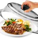 Tall Glass Microwave Splatter Cover for Food - Cookware & Bakeware Serving Dish Cover, Plate Splatter Guard Lid with Easy Grip Silicone Handle Knob - 100% Food Grade BPA Free & Dishwasher Safe - 10in.