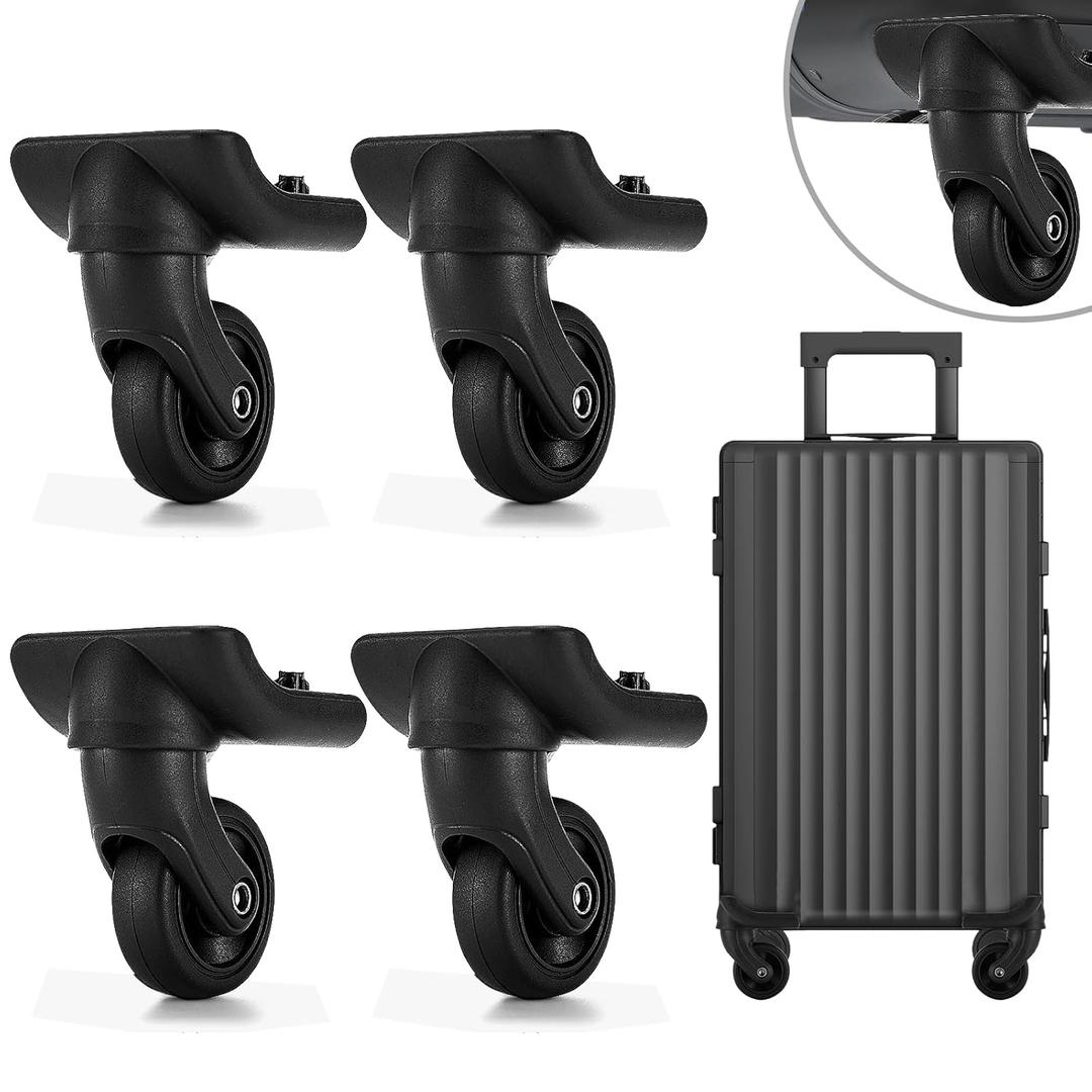5 Pack Luggage Wheels Replacement, 360 Degree Rotation Wheel, Universal Travel Suitcase Trolley Casters Wheels Repair Kits Including 2 in 1 Screwdriver Suitable for Travel Business Trips