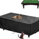 2025 Upgraded FabricSaking Pool Table Cover Waterproof, 420D Heavy Duty 6/7/8/9 Ft Billiard Table Cover Indoor & Outdoor, Scratch-Resistant Polyester Cloth Cover for Pool Table -(6FT, Black)