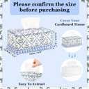 Ruffle Boho Fabric Tissue Box Cover, Handmade Block Print Floral Cloth Rectangular Decorative Tissue Box Sleeve Grand Millennial Decor for Bathroom Vanity Home Office(Trellis Floral)