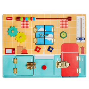Toddler Busy Board - Montessori Busy Boards for Toddlers with Latches Doors & Lock Puzzles - Wooden Educational Learning Latch Toy for Kids 2 3 4 Year Old - Sensory Fine Motor Skills Activity