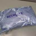 BEDELITE Satin Fitted Sheet and Pillowcases Set, Luxury Soft Similar to Silk Bottom Bedsheet with Elastic Corner Straps, Deep Pocket up to 15 Inch, 1 Fitted Sheet and 2 Pillowcases(Queen, Light Blue)
