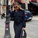 Zando Bomber Jacket Women 2026 - Short Cropped Jacket Women Button Down Long Sleeve Casual Varsity Jackets with Pockets (Medium, Black)