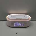 COLSUR Bluetooth Speaker Alarm Clock with Wireless Charger, FM Radio, Adjustable LED Night Light, 6 in 1 Bedroom Portable Speaker 2500mAh, Phone Stand for Bedside, Home, Office, Gift (Pink)