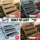 Thunder Grip Outdoor Stair Treads Non Slip 30" x 6" - 15-Pack Weather Resistant Exterior Grip Tape for Wooden Steps - Anti Skid Strips - Waterproof 80-Grit Adhesive Treads