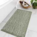 LEEVAN Small Bathroom Rug 2' x 3', Washable Green Entryway Rug, Low Profile Reversible Front Door Mat, Farmhouse Kitchen Mat Modern Carpet for Bedroom/Porch/Back Door Decor