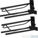 2 Pack Saddle Rack with Double Pad Bar, Wall Mounted Heavy-Duty Steel Saddle Holder, Western and English Saddle Rack for Horse Stall Barn Trailer Tack Room 24.2x6.7x10.2 in