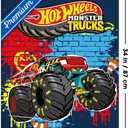 Mattel Hot Wheels - Monster Trucks Smash Wall Poster, 34L" x 22.4W", Premium Unframed Version