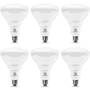 Energetic BR40 LED Light Bulbs, Indoor Flood Light, Dimmable, 2700K Soft White, 110W Equivalent, 1600LM, E26 Base, Recessed Can Lights, High Lumen, Flicker Free, UL Listed, 6 Pack