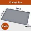 ukeetap Extra Thick Silicone Mat Waterproof with Raised Edge 34" x 22", Under Sink Mat for Kitchen & Bathroom, Kitchen Cabinet Liner, Multi-Purpose for Storage & Protection, Gray
