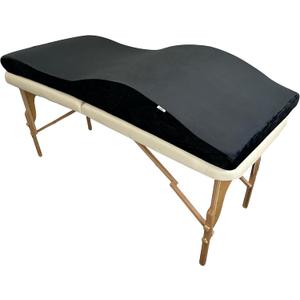 Lash Bed Topper Ergonomic Memory Foam Pad with Plush Cover, Spa Table Cushion for Eyelash Tech, Salon Mattress for Beauty Beds, Compatible with Massage and Spa Setups 28/70" (71/178 cm), Black