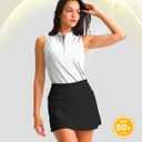 Soothfeel Women's Golf Polo Shirt Tank Tops Sleeveless 1/4 Zipper Collarless Quick Dry Athletic Tennis Shirts for Women (Blue, XS)