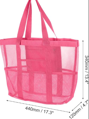 sourcing map Mesh Beach Tote Bag, Upgraded Beach Towel Bags, Waterproof Pool Bag for Beach Vacation and Travel Daily L 2 Pack