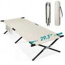 WLIVE Folding Camping Cots for Adults with Carry Bag, 300 lb, Green74.6"x29.3"x17.5" Portable Sleeping Cot with Side Pocket, Comfort Army Cot for Camping, Traveling Guest Bed, Easy Setup