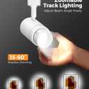 Zoomable J Type Track Lighting Heads Dimmable Track Light Heads LED Track Lighting Fixtures Ceiling Spot Light, J Style Track Heads for J Type Rails - White CRI90 12W 4 Pack 3000K