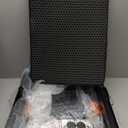 Extra Large Stainless Steel Litter Box with Lid, High Sided Enclosed Metal Cat Litter Pan, Dog Proof Front Entry Top Exit, Odor Control Easy Clean Leak Proof, Includes Mat, Scoop & Step, Black