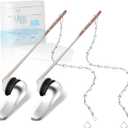 2 Pack Toilet Handle Replacement Kit, Front Mount Toilet Flush Lever Replacement with Anti-Rust Metal Rod/Stainless Steel Flapper Chain, Tank Bowl Handle Trip Levers