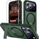 2 x xiwxi for iPhone 17 Pro Case with Kickstand,[Compatible with Magsafe][1*Screen Protector],Military-Grade Protection & Anti-Yellowing,Magnetic Case for iPhone 17 Pro,Green