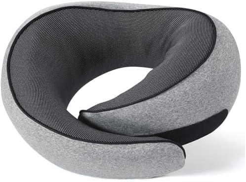 NOCRLG Travel Pillow, Travel Neck Pillow for Airplanes Car, 100% Pure Memory Foam Travel Pillow, Sleeping Essentials for Long Flight 360° Head Support Degree Dark Black