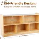 Montessori Shelf, Toy Shelf for Kids, Kids Bookshelf, 2-Tier Wooden Book Shelf, Toy Storage Organizer for Kids Rooms, Palyroom, Nursery (47-1/4" L)