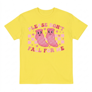 Please Don't Fall For Me T-shirt (Yellow, M)