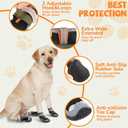Dog Shoes for Large Small Medium Dogs, Anti-Slip Dog Booties & Paw Protectors for Outdoor, Waterproof Dog Boots for Hiking Hardwood Floor Winter Snow with Reflective Straps, Size 8