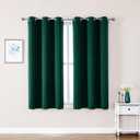 ChrisDowa Grommet Blackout Curtains for Bedroom and Living Room - 2 Panels Set Thermal Insulated Room Darkening Curtains (Forest Green, 42W x 63L)