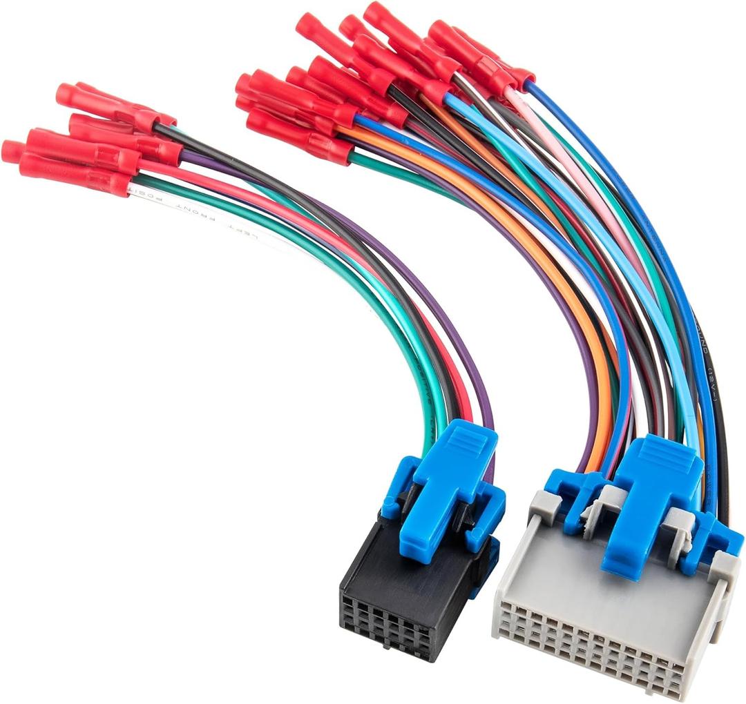 RED WOLF Car OE Radio Reverse Wiring Harness Fit for 2002-2007 GM GMC Sierra Chevy Silverado Buick Cadillac Pontiac Replace Factory Stereo Wire w/Connector Butt